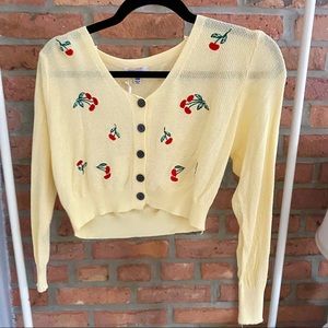 NWT “All of Summer Button Front Knit Top” in Lemon